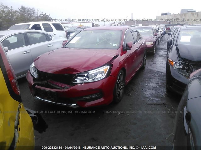 1HGCR2F57HA004538 - 2017 HONDA ACCORD SPORT 红色 照片 2