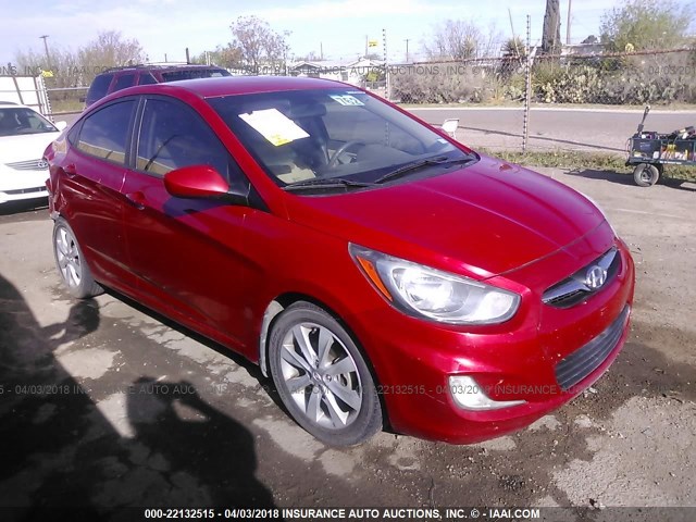 KMHCU4AE3CU126123 - 2012 HYUNDAI ACCENT GLS/GS/SE BURGUNDY photo 1