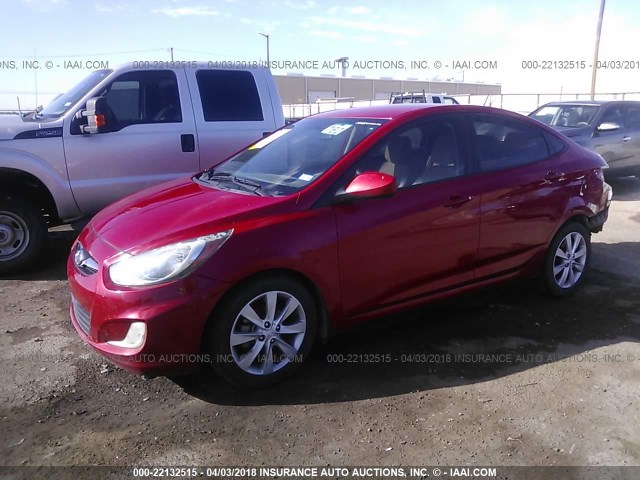 KMHCU4AE3CU126123 - 2012 HYUNDAI ACCENT GLS/GS/SE BURGUNDY photo 2