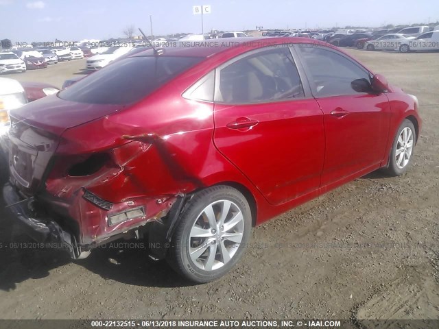 KMHCU4AE3CU126123 - 2012 HYUNDAI ACCENT GLS/GS/SE BURGUNDY photo 4