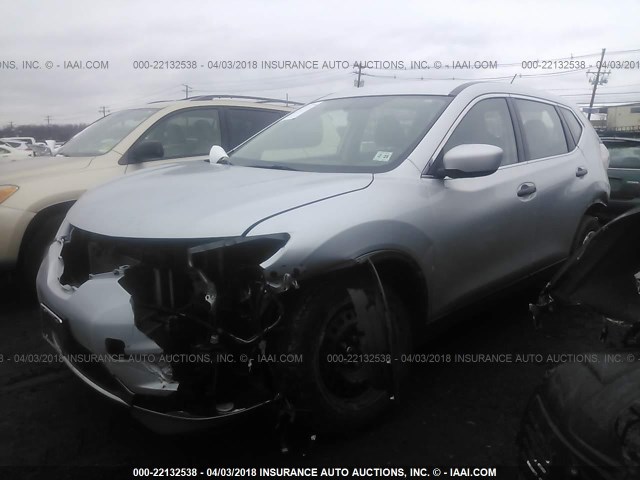 KNMAT2MT4GP674701 - 2016 NISSAN ROGUE S/SL/SV SILVER photo 2