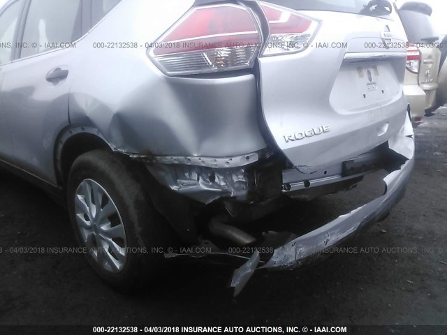 KNMAT2MT4GP674701 - 2016 NISSAN ROGUE S/SL/SV SILVER photo 6