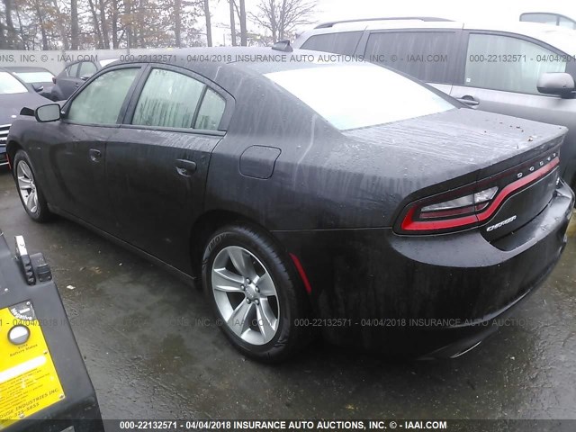 2C3CDXHG2GH166431 - 2016 DODGE CHARGER SXT BLACK photo 3