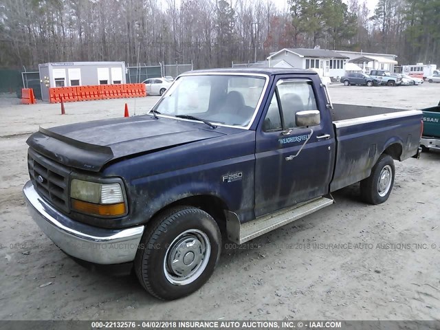 1FTEF25H2SNB64726 - 1995 FORD F250 BLUE photo 2