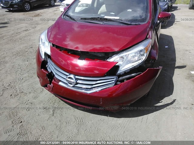 3N1CE2CP3FL409000 - 2015 NISSAN VERSA NOTE S/S PLUS/SV/SL/SR RED photo 6