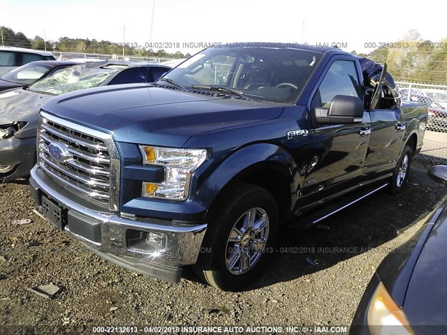 1FTEW1CP7HFA31001 - 2017 FORD F150 SUPERCREW BLUE photo 2