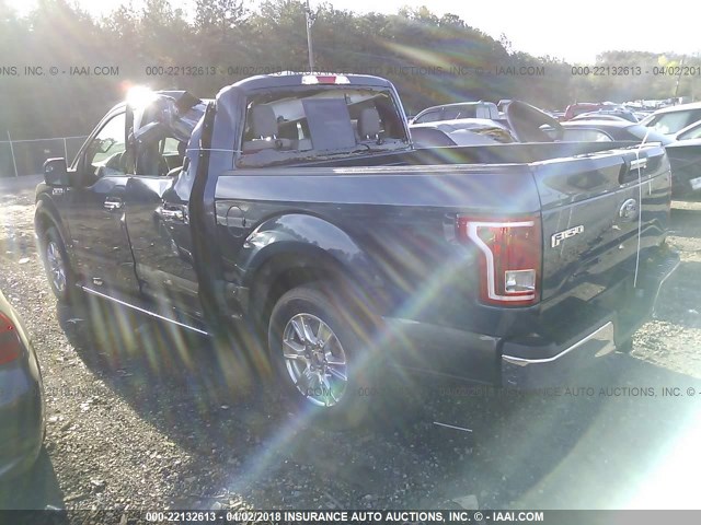 1FTEW1CP7HFA31001 - 2017 FORD F150 SUPERCREW BLUE photo 3