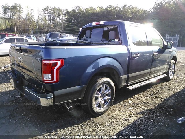 1FTEW1CP7HFA31001 - 2017 FORD F150 SUPERCREW BLUE photo 4