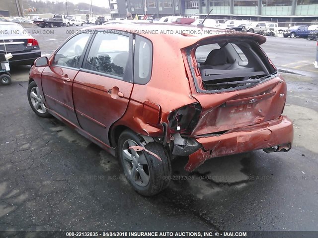 KNAFE161175005039 - 2007 KIA SPECTRA5 SX ORANGE photo 3