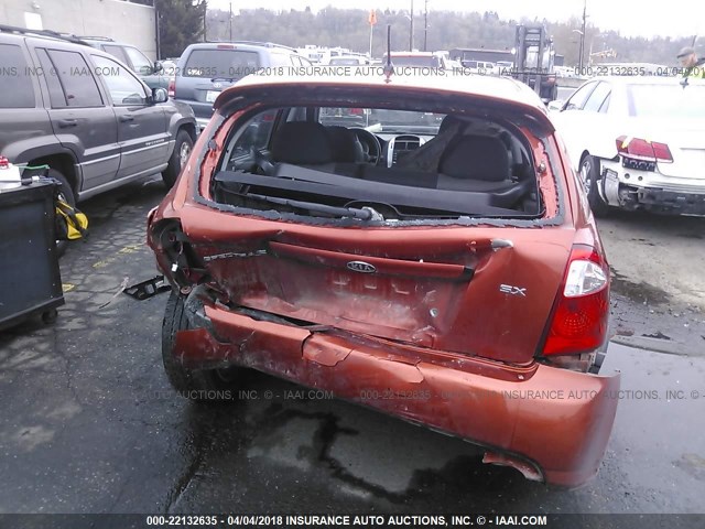 KNAFE161175005039 - 2007 KIA SPECTRA5 SX ORANGE photo 6