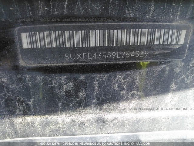 5UXFE43589L264359 - 2009 BMW X5 XDRIVE30I BLACK photo 9