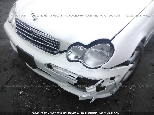 WDBRF52H96A845646 - 2006 MERCEDES-BENZ C GENERATION 2006 230 WHITE photo 6