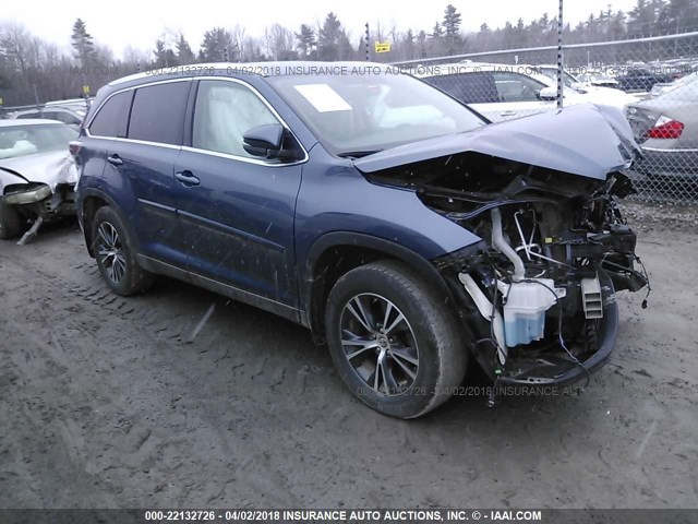 5TDJKRFH0GS255044 - 2016 TOYOTA HIGHLANDER XLE ლურჯი ფოტო 1