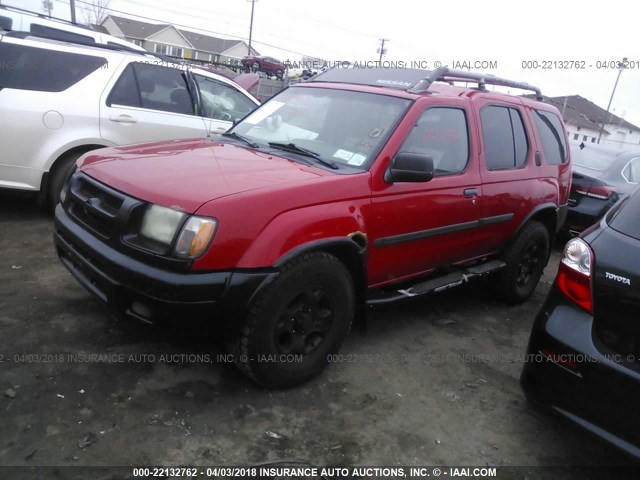 5N1ED28Y0YC530099 - 2000 NISSAN XTERRA XE/SE RED photo 2