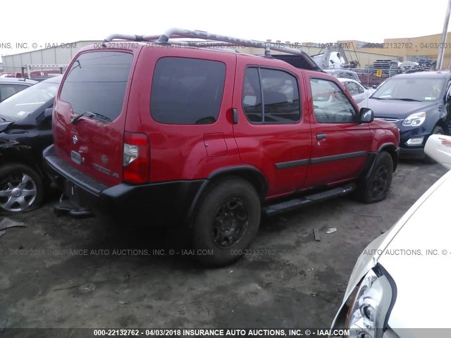 5N1ED28Y0YC530099 - 2000 NISSAN XTERRA XE/SE RED photo 4