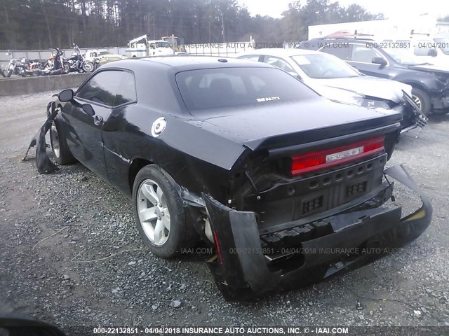 2C3CDYAG8CH133721 - 2012 DODGE CHALLENGER SXT BLACK photo 3