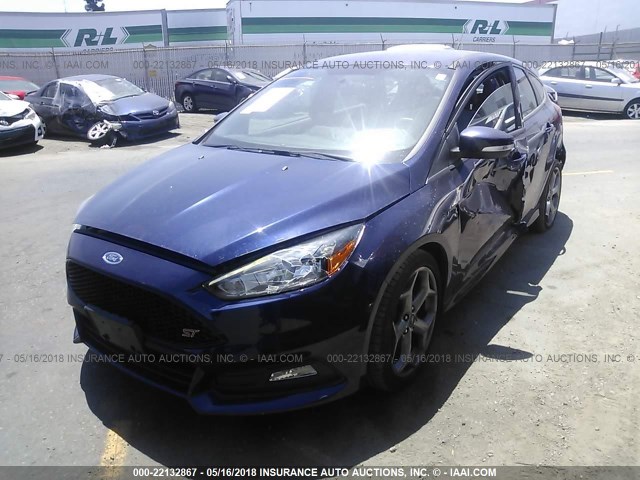 1FADP3L99GL387865 - 2016 FORD FOCUS ST Dark Blue photo 2