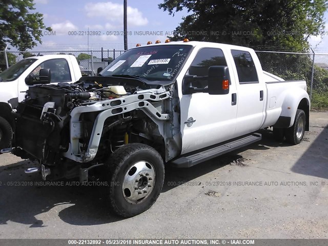 1FT8W3DT7GEB84373 - 2016 FORD F350 4X4 CREWCAB SUPER DUTY WHITE photo 2