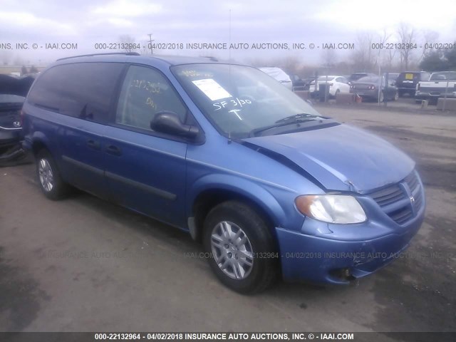 1D4GP24R47B138348 - 2007 DODGE GRAND CARAVAN SE BLUE photo 1