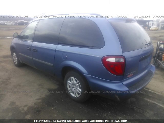 1D4GP24R47B138348 - 2007 DODGE GRAND CARAVAN SE BLUE photo 3