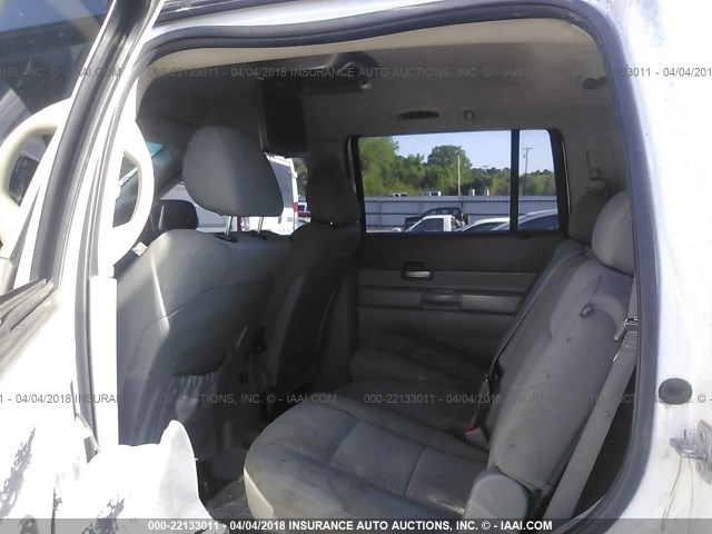 1D8HD48N48F135085 - 2008 DODGE DURANGO SLT WHITE photo 8