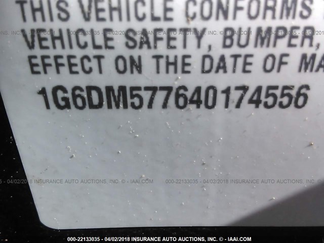 1G6DM577640174556 - 2004 CADILLAC CTS BLACK photo 9