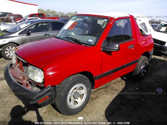 2CNBJ18C8Y6943486 - 2000 CHEVROLET TRACKER RED photo 2