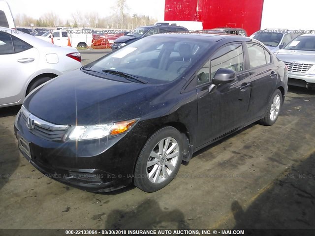 2HGFB2F9XCH510556 - 2012 HONDA CIVIC EXL BLACK photo 2