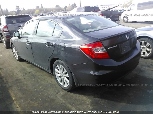 2HGFB2F9XCH510556 - 2012 HONDA CIVIC EXL BLACK photo 3