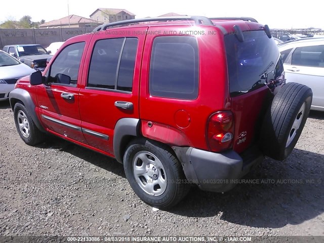 1J4GK48K34W174437 - 2004 JEEP LIBERTY SPORT RED photo 3