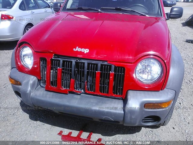 1J4GK48K34W174437 - 2004 JEEP LIBERTY SPORT RED photo 6