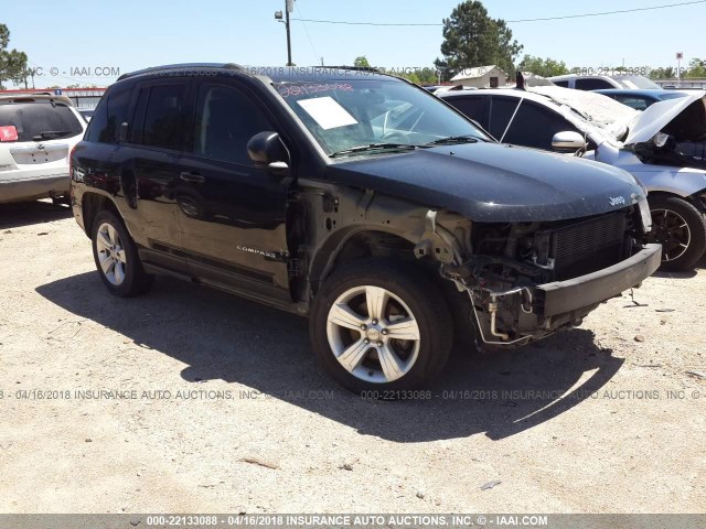 1C4NJCBBXCD639406 - 2012 JEEP COMPASS SPORT BLACK photo 1