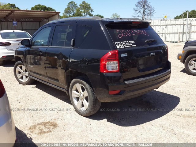 1C4NJCBBXCD639406 - 2012 JEEP COMPASS SPORT BLACK photo 3