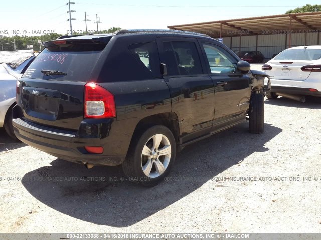 1C4NJCBBXCD639406 - 2012 JEEP COMPASS SPORT BLACK photo 4