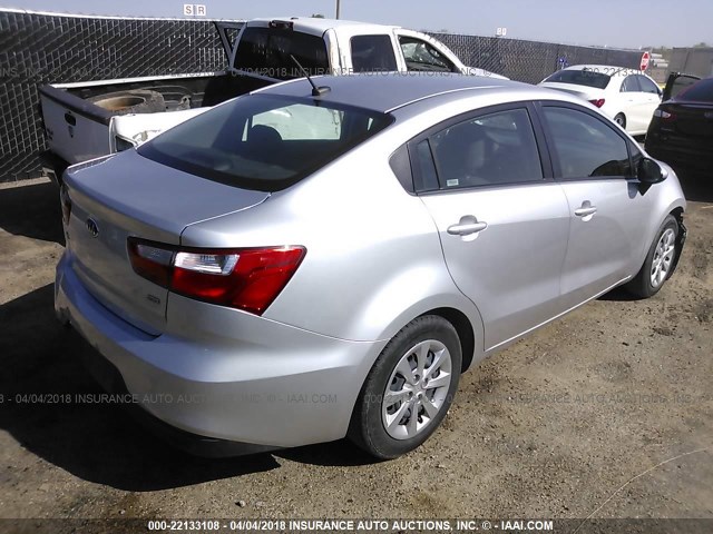 KNADM4A3XG6562756 - 2016 KIA RIO LX SILVER photo 4