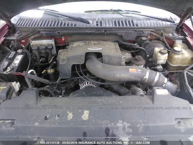 1FMPU16L54LA28208 - 2004 FORD EXPEDITION XLT 红色 照片 10