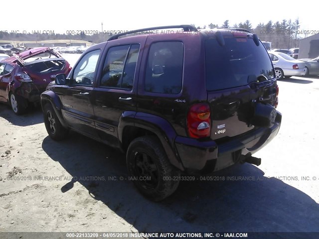 1J4GL58K22W203376 - 2002 JEEP LIBERTY LIMITED MAROON photo 3