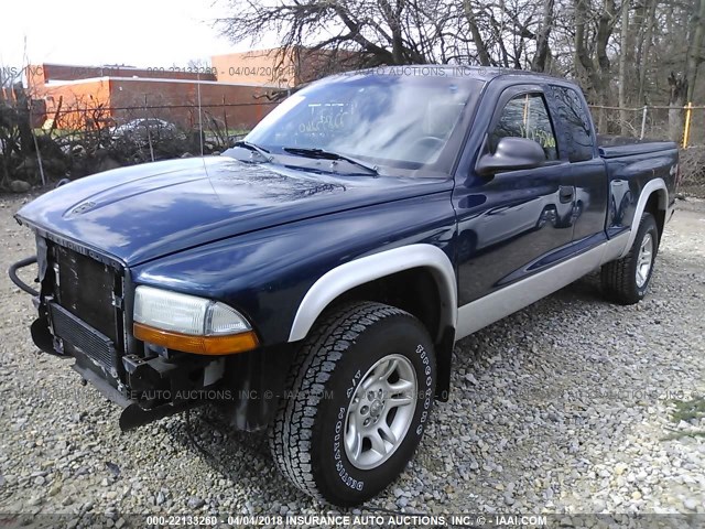 1D7HG42N83S186173 - 2003 DODGE DAKOTA SLT Dark Blue photo 2