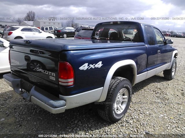 1D7HG42N83S186173 - 2003 DODGE DAKOTA SLT Dark Blue photo 4