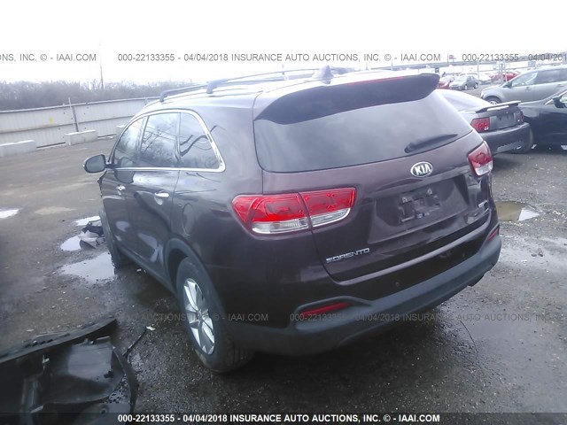 5XYPG4A32GG132921 - 2016 KIA SORENTO LX/L RED photo 3