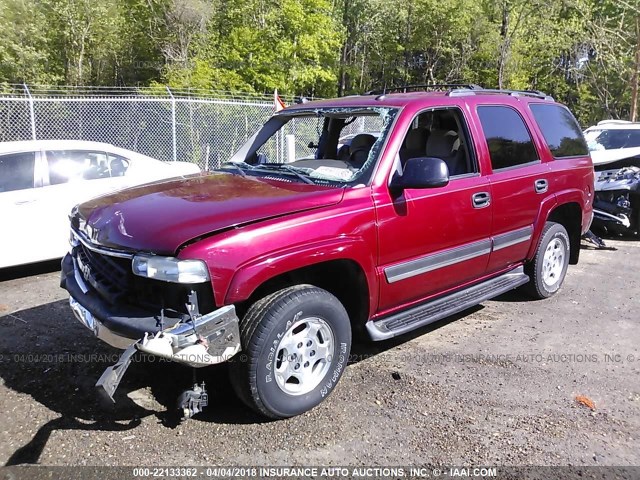 1GNEC13V25R240963 - 2005 CHEVROLET TAHOE C1500 BURGUNDY photo 2