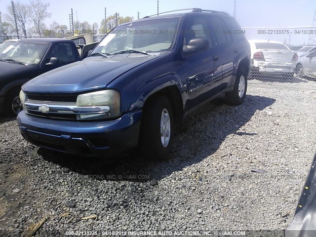 1GNDS13S922492301 - 2002 CHEVROLET TRAILBLAZER  Dark Blue photo 2