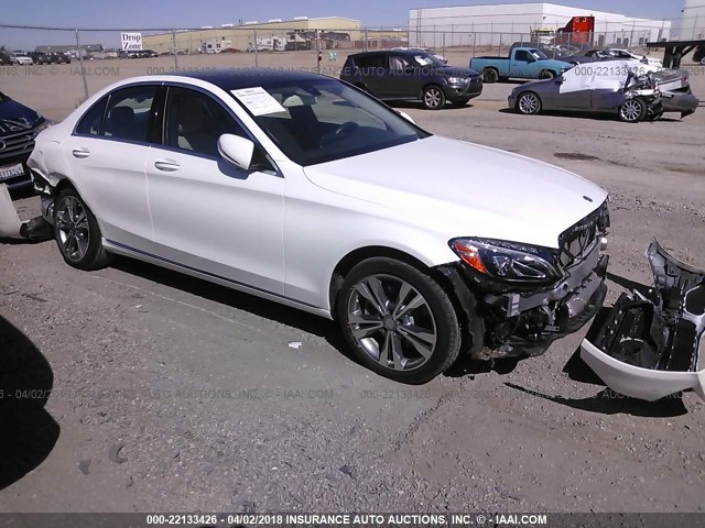 55SWF4KB3FU003868 - 2015 MERCEDES-BENZ C 300 4MATIC WHITE photo 1