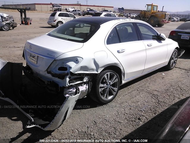 55SWF4KB3FU003868 - 2015 MERCEDES-BENZ C 300 4MATIC WHITE photo 4