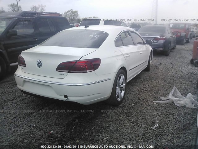 WVWBN7ANXDE509342 - 2013 VOLKSWAGEN CC SPORT WHITE photo 4