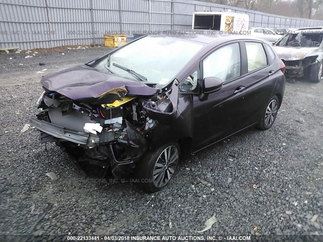 JHMGK5H79GX032453 - 2016 HONDA FIT EX/EXL PURPLE photo 2