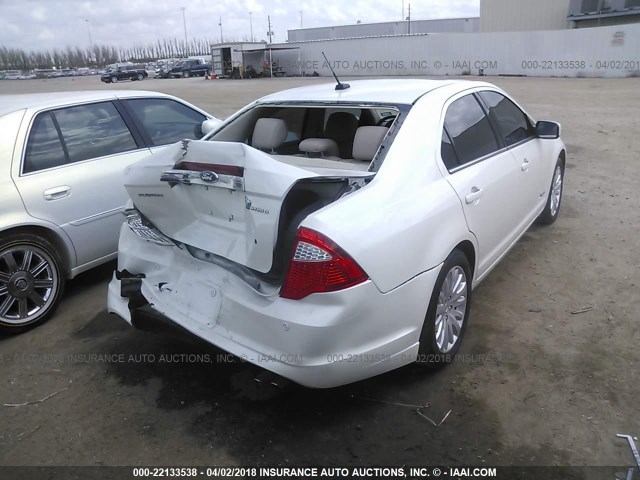 3FADP0L31CR176326 - 2012 FORD FUSION HYBRID WHITE photo 4