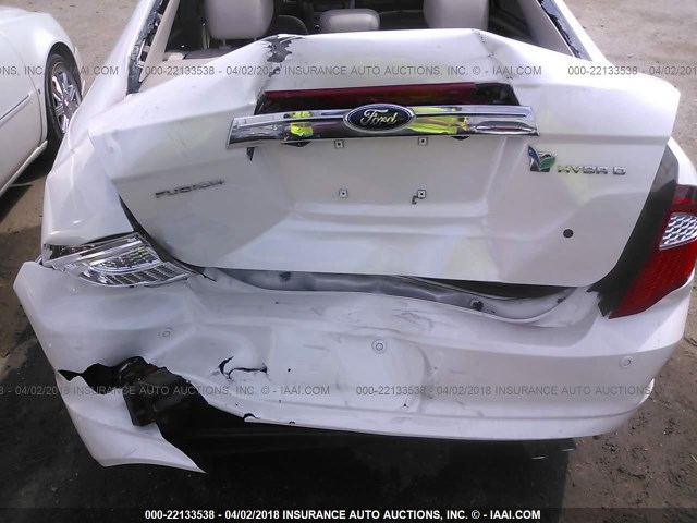 3FADP0L31CR176326 - 2012 FORD FUSION HYBRID WHITE photo 6