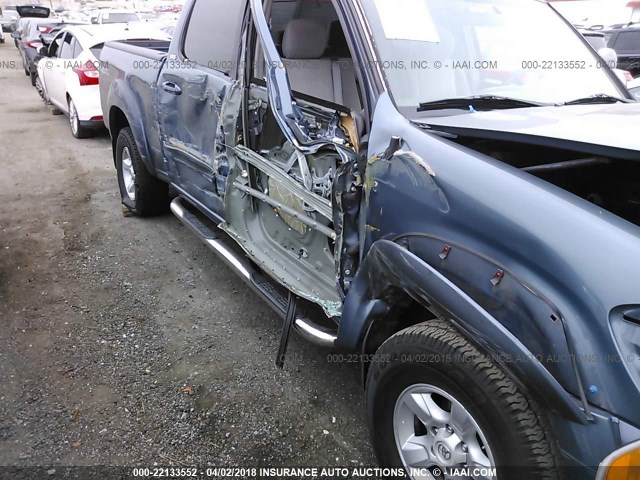 5TBET34186S546836 - 2006 TOYOTA TUNDRA DOUBLE CAB SR5 BLUE photo 6