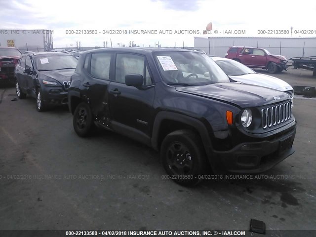 ZACCJBAB5HPG29880 - 2017 JEEP RENEGADE SPORT BLACK photo 1